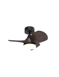 Ventilador de Techo LED BYAN Mini Negro+Madera 18W 2000Lm CCT Dim