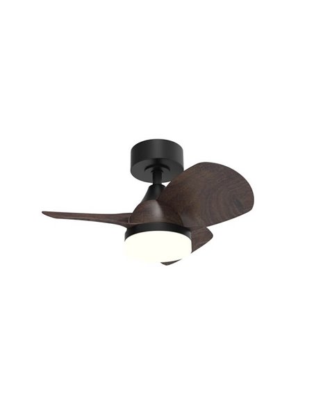 Ventilador de Techo LED BYAN Mini Negro+Madera 18W 2000Lm CCT Dim