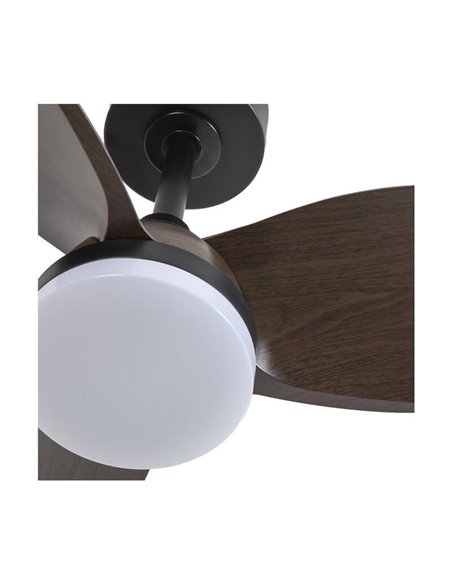 Ventilador de Techo LED BYAN Mini Negro+Madera 18W 2000Lm CCT Dim