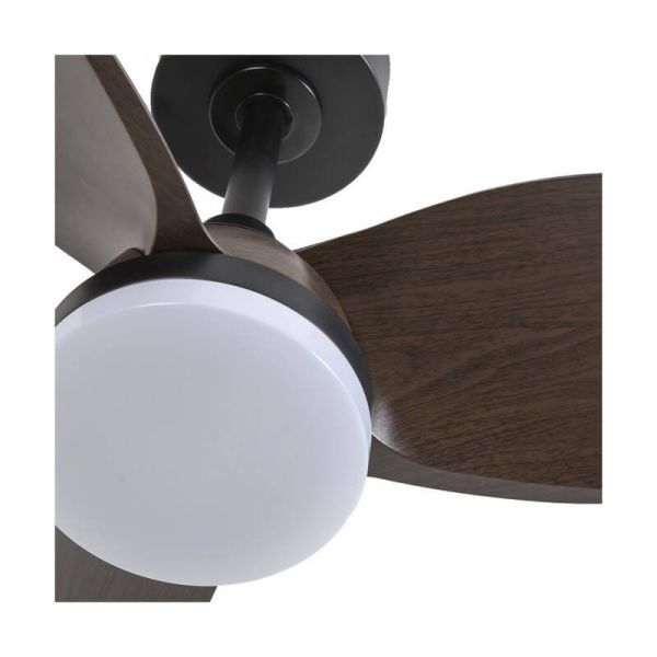 Ventilador de Techo LED BYAN Mini Negro+Madera 18W 2000Lm CCT Dim