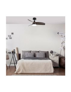 BYAN Ventilador de Teto LED Preto+Madeira 18W 2000Lm CCT Dim 2