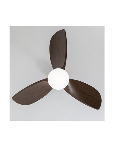 Ventilador de Techo LED BYAN Negro+Madera 18W 2000Lm CCT Dim