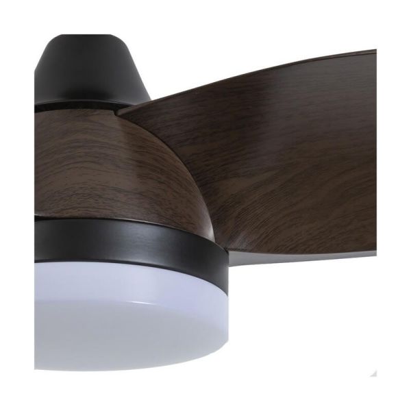 Ventilador de Techo LED BYAN Negro+Madera 18W 2000Lm CCT Dim