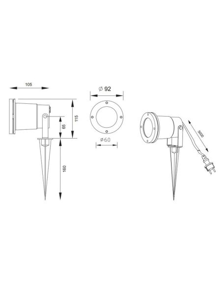 Foco LED Exterior con Pincho UBANGI | LeonLeds