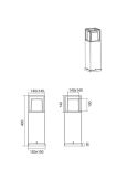 Baliza LED de Superficie Exterior WITHAM 40cm 14,5W 1450lm Regulable IP54 | LeonLeds