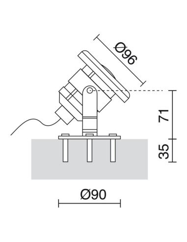 Projecteur submersible inclinable LYNN IP68 LED 4W 315lm 5700K/RGB 45º Chrome | LéonLeds