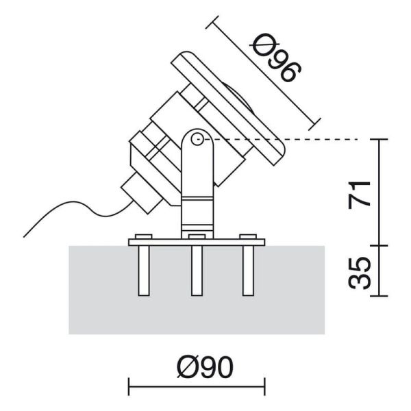 Projecteur submersible inclinable LYNN IP68 LED 4W 315lm 5700K/RGB 45º Chrome | LéonLeds