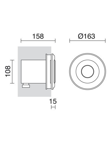 Empotrable sumergible PAL IP68 LED 4W CRI70 5700K 45º Blanco | LeonLeds