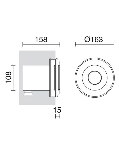 Submersível embutida PAL IP68 LED 4W CRI70 5700K 45º Branco | LeonLeds