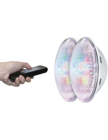 Kit 2 lampes sans fil+télécommande KIT PAR 56 LED IP68 Ampoule 2x27W 90º | LéonLeds