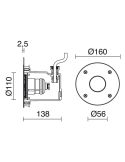 Foco LED para Piscina Empotrable sumergible PAL IP68 LED 4W 315lm 5700K/RGB 45º Inox | LeonLeds