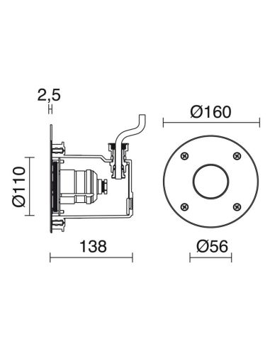 Spot LED pour Piscine Encastré Submersible PAL IP68 LED 4W 315lm 5700K/RGB 45º Inox | LéonLeds