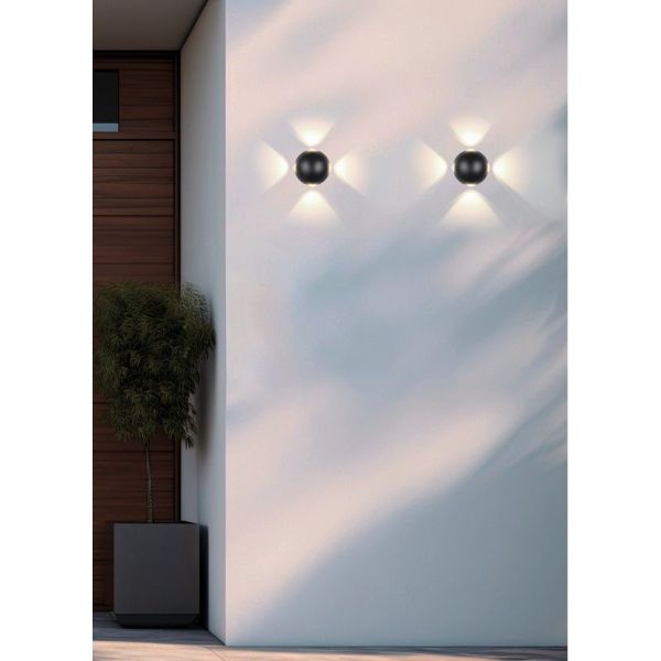 Aplique Pared LED Exterior Redondo AVISIO 4 Luces IP54 | LeonLeds