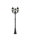 Lampadaire extérieur vintage 3 lanternes ELVO IP23 | LéonLeds