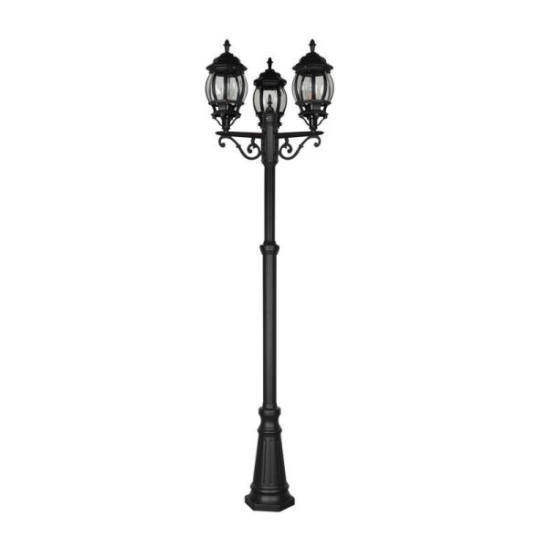 Lampadaire extérieur vintage 3 lanternes ELVO IP23 | LéonLeds