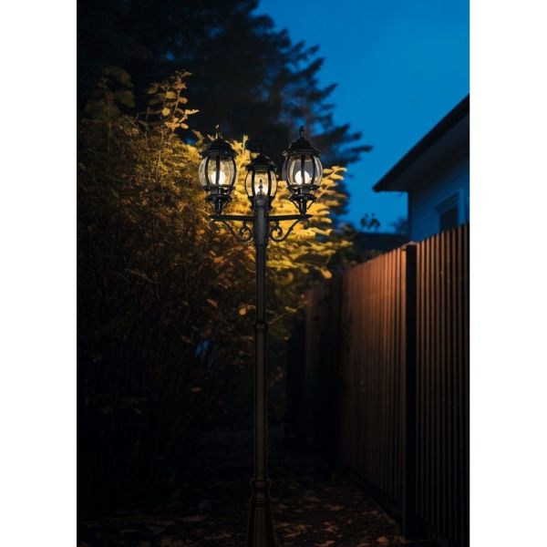 Farola para Exterior Vintage 3 Farolillos ELVO IP23 | LeonLeds