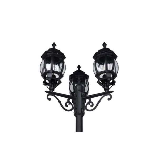 Lampadaire extérieur vintage 3 lanternes ELVO IP23 | LéonLeds