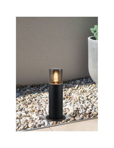 Farol externo HOOSIC de 30 cm com cúpula fumê IP44 | LeonLeds