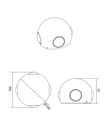 AVISIO Candeeiro de parede LED redondo para exterior 4 luzes 3000K | LeonLeds