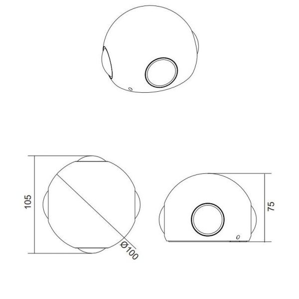Aplique Pared LED Exterior Redondo AVISIO 4 Luces IP54 | LeonLeds