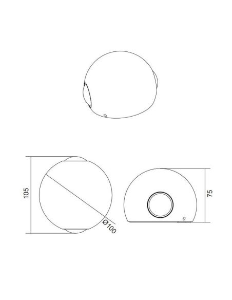 AVISIO Aplique LED redondo para exterior 2 luzes 3000K IP54 | LeonLeds