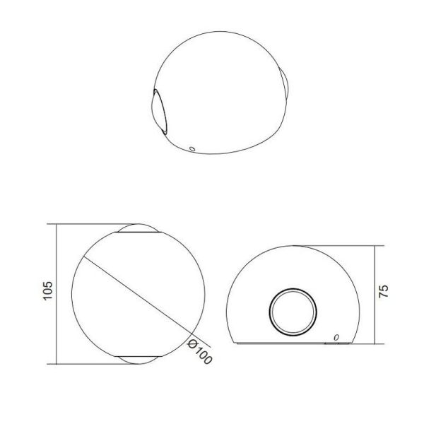 AVISIO Aplique LED redondo para exterior 2 luzes 3000K IP54 | LeonLeds