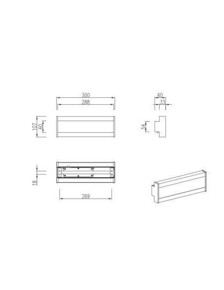 DAWSON Applique Murale Extérieure LED 30cm 7W Dimmable IP54 | LéonLeds