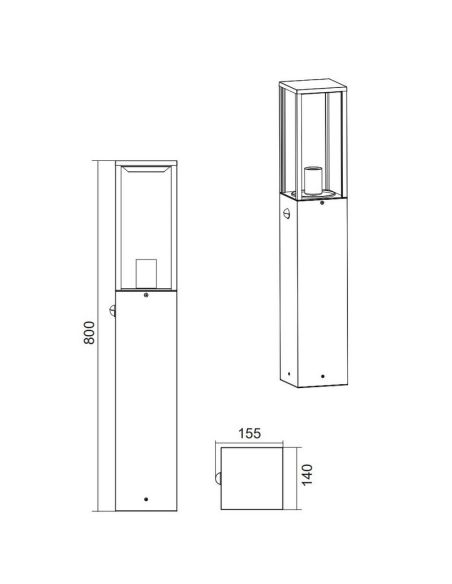 Baliza Exterior GARONNE 80cm Sensor Movimiento  IP44 | LeonLeds