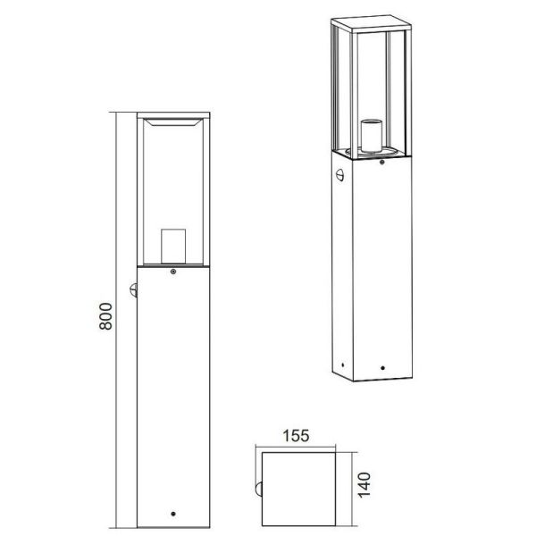 Baliza Exterior GARONNE 80cm Sensor Movimiento  IP44 | LeonLeds