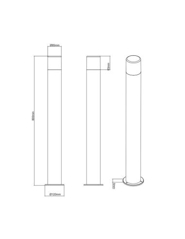 Farol Exterior 80cm HOOSIC Tela Fumada IP44 | LeonLeds