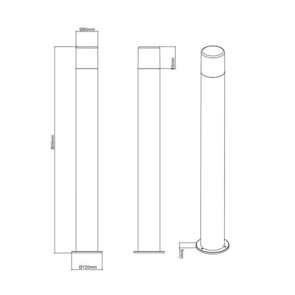 Baliza para Exterior 80cm HOOSIC Pantalla Ahumada IP44 | LeonLeds