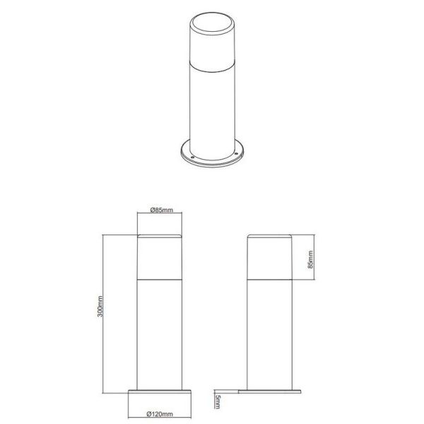 Baliza para Exterior 30cm HOOSIC Pantalla Ahumada IP44 | LeonLeds