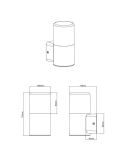 Aplique de Pared Exterior HOOSIC Pantalla Ahumada IP44 | LeonLeds