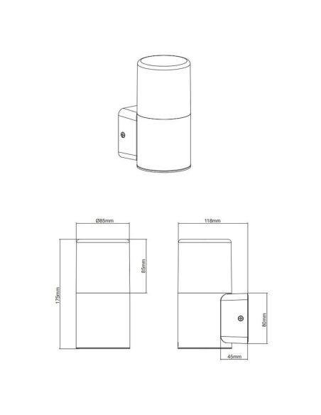 Aplique de parede para exterior HOOSIC Tela fumê IP44 | LeonLeds
