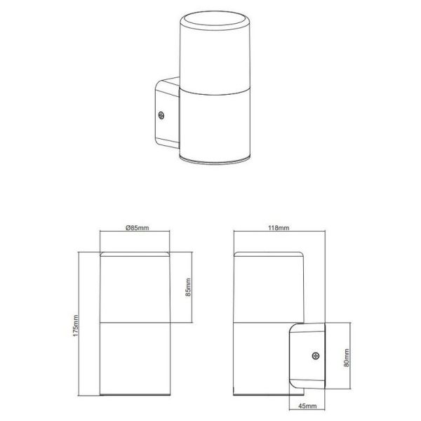 Aplique de Pared Exterior HOOSIC Pantalla Ahumada IP44 | LeonLeds