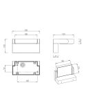 Medidas Aplique de Pared LED Exterior Orientable KANSAS para fachada 246860142 | LeonLeds
