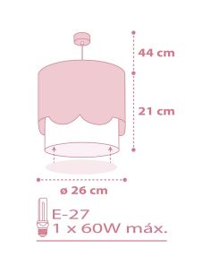 Candeeiro suspenso infantil Sweet Love Pink, com cisnes 2