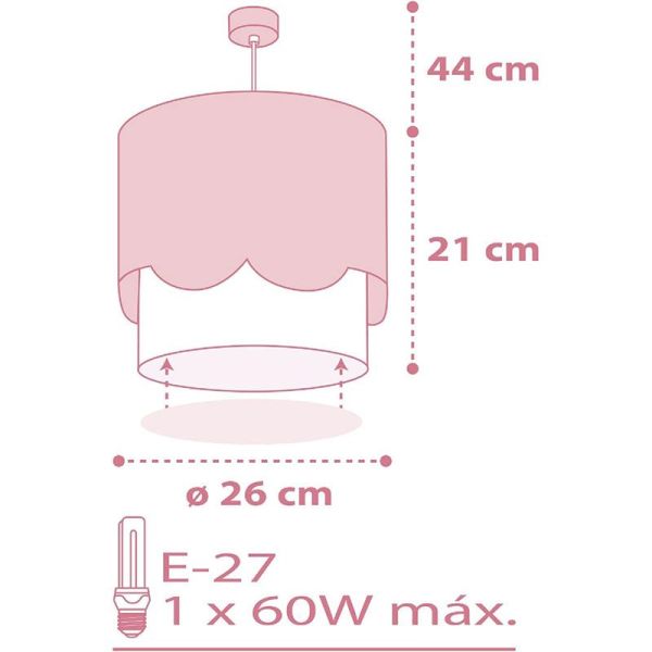 Lampe à suspension pour enfants Sweet Love Pink, avec des cygnes mesurés