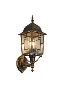 Aplique de parede exterior clássico com lanterna VOLTURNO IP23 | LeonLeds