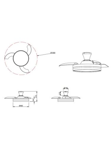 LINDBERG Ventilateur de plafond LED avec pales rétractables à fonction inversée | LéonLeds