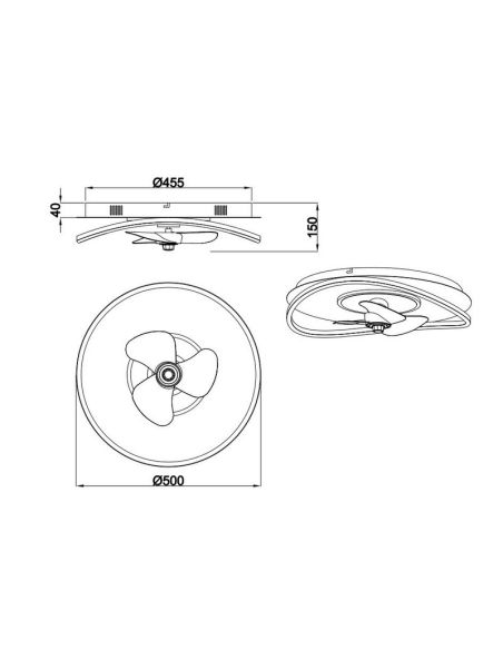 Ventilador de Techo LED 36W SORTLAND Función Memoria | LeonLeds