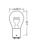 Bombilla P21/4W 12V Original 2 Polos Casquillo BAZ15d 7225 Osram