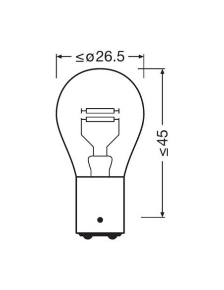 Ampoule P21/4W 12V Original 2 Pôles Cap BAZ15d 7225 Osram