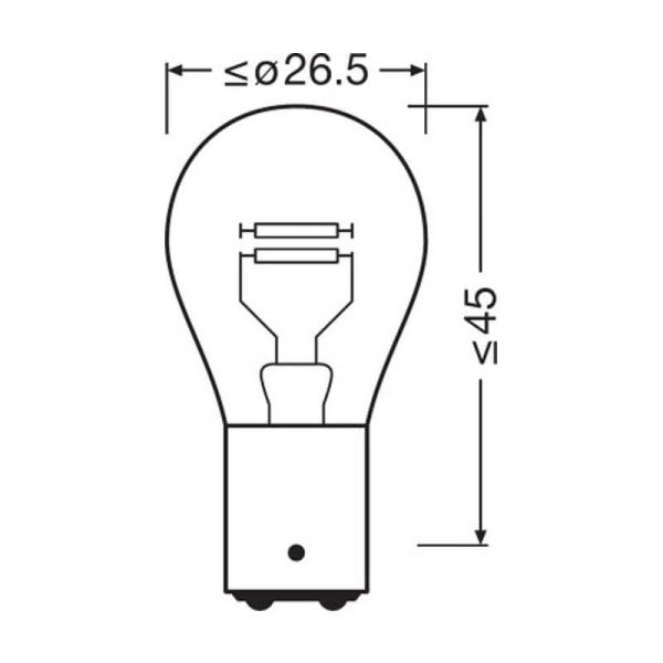 Bombilla P21/4W 12V Original 2 Polos Casquillo BAZ15d 7225 Osram