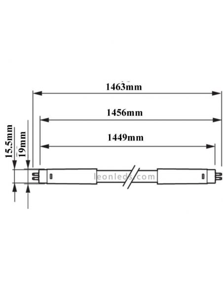 Medidas Tubo T5 LED 26W - 49W de 150CM Master LEDtube Philips 74961300 | LeonLes.com