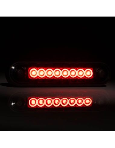 Piloto LED de Galibo con tulipa Ahumada 8 Leds FT-073 C Dark LED LONG Rojo | LeonLeds