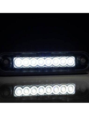 Piloto LED de Galibo con tulipa Ahumada 8 Leds FT-073 B Dark LED LONG Blanco | LeonLeds