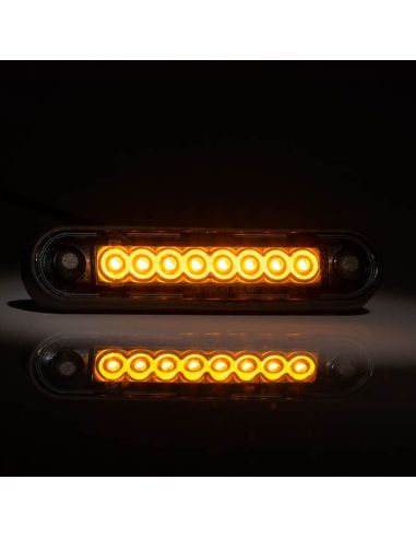 Piloto LED de Galibo con tulipa Ahumada 8 Leds FT-073 Dark LED LONG Ambar Z | LeonLeds