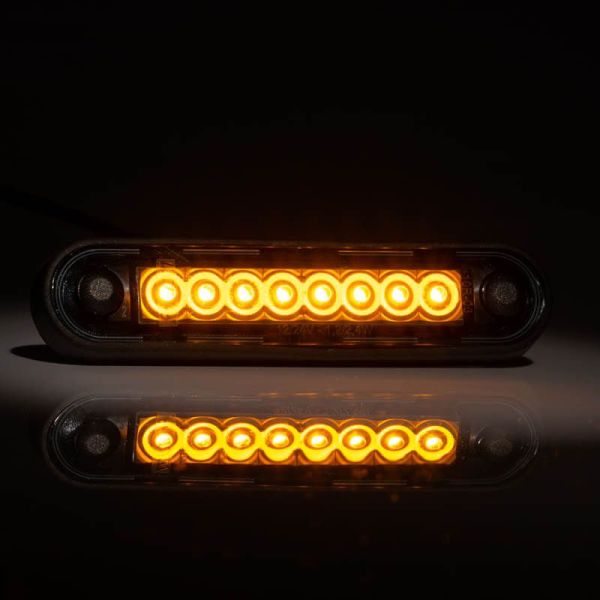 Piloto LED de Galibo con tulipa Ahumada 8 Leds FT-073 Dark LED LONG Ambar Z | LeonLeds