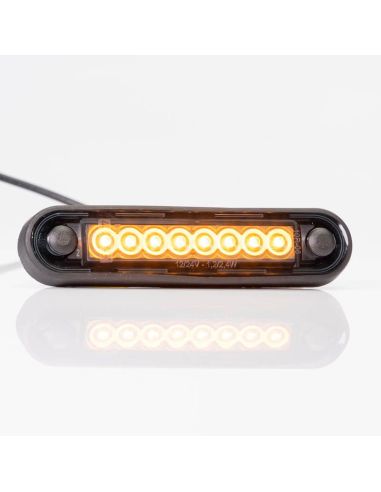 Piloto LED de Galibo con tulipa Ahumada 8 Leds FT-073 Dark LED LONG Ambar Z | LeonLeds
